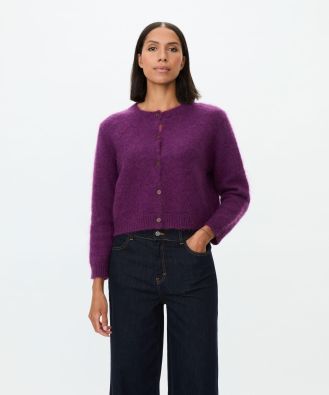 MASAI neulejakku Lavi Gloxinia purppura suora tyylikäs neulos