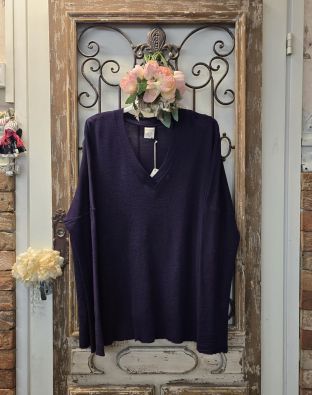 BLUSBAR Blusbar neulepusero merinovilla 4047 Aubergine munakoiso todella mukava