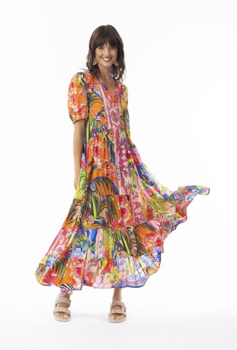 Escape mekko 30152 Stefania pirteä värikäs kuosi tuotekuva 2