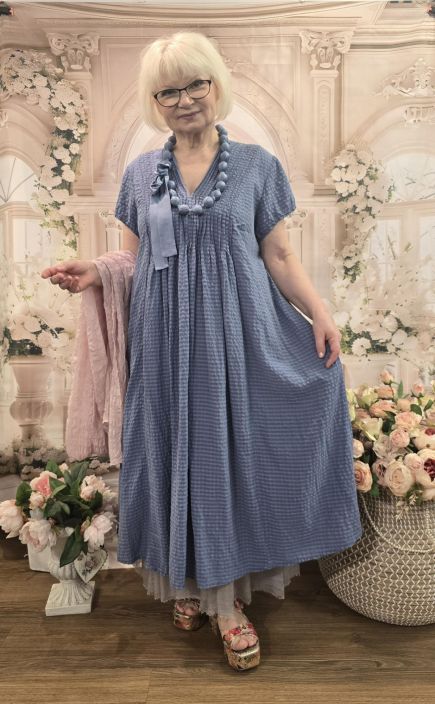 Grizas mekko 5709 raidat, harmahtava sininen (604) ihana raidallinen malli tuotekuva 1