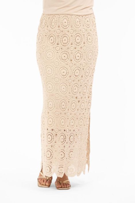 Capri Collection hame Freya Cream ihana romanttinen virkkaus alushameella tuotekuva 1 Capri Collection hame Freya Cream ihana romanttinen virkkaus alushameella tuotekuva 1