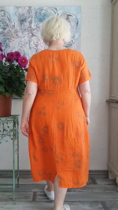 Blueberry mekko 9771 Orange ihana oranssi pellava tuotekuva 2