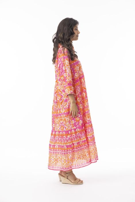 Orientique mekko 10077 Montevideo Pink näyttävä malli upealla kuosilla tuotekuva 2 Orientique mekko 10077 Montevideo Pink näyttävä malli upealla kuosilla tuotekuva 2