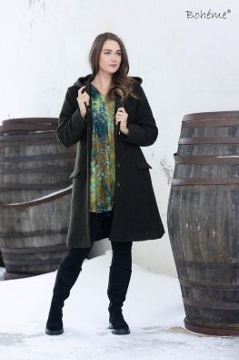 BOHEME Boheme tunika B13106 Kaunis Burnout kuosi pintaan ommellulla kuvioinnilla