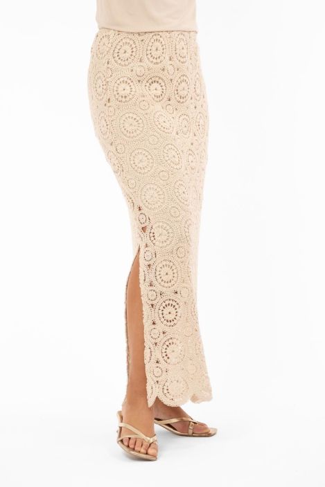 Capri Collection hame Freya Cream ihana romanttinen virkkaus alushameella tuotekuva 3 Capri Collection hame Freya Cream ihana romanttinen virkkaus alushameella tuotekuva 3