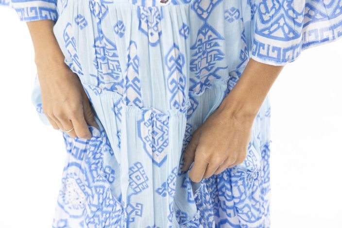 Escape mekko lyhyempi 40140 Carla Blue kiiltävät peilimäiset yksityiskohdat tuotekuva 6