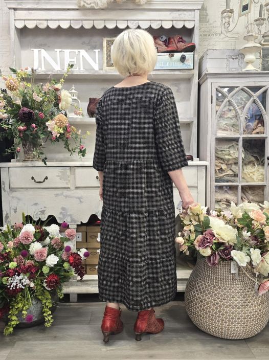 THING mekko 7324 Anthracite tummanharmaa ruutukuosi todella pehmeä kangas tuotekuva 5 THING mekko 7324 Anthracite tummanharmaa ruutukuosi todella pehmeä kangas tuotekuva 5