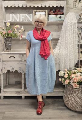 THING pellavamekko 7238 Vaaleansininen tulppaanihelma pitkä