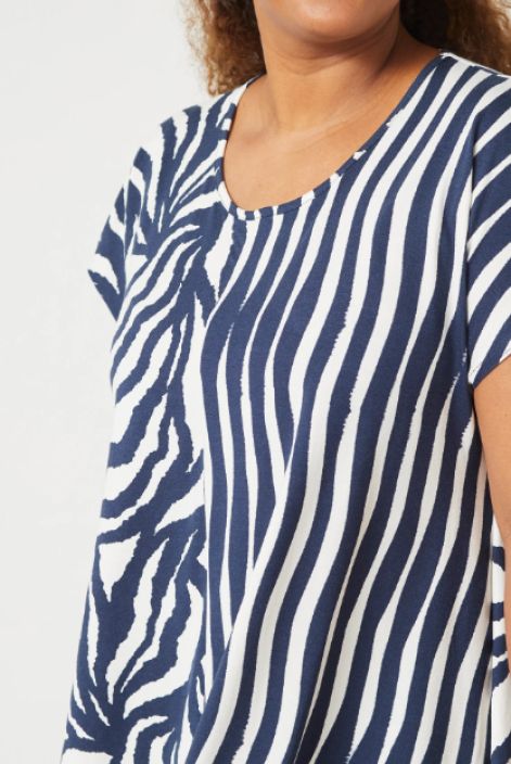 Pont Neuf tunika Thelma V2394 Navy tummansininen joustava trikoo ihana yhdistelmä kuoseja tuotekuva 2