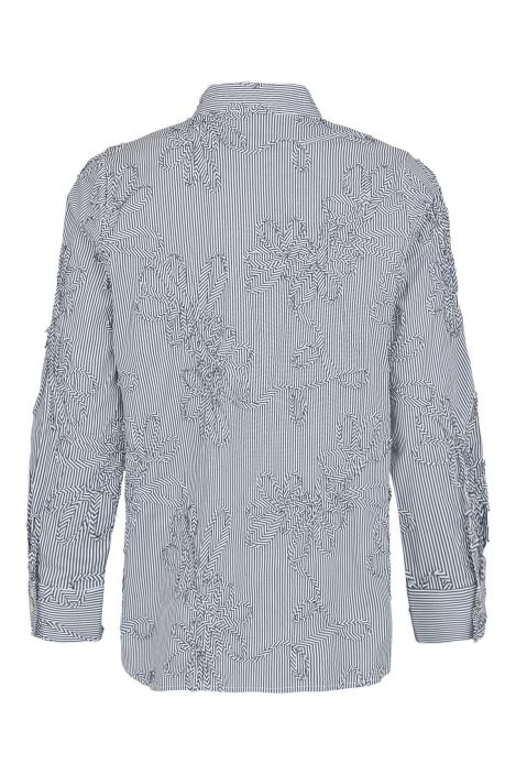 NOEN paita 86303 Harmaa/off-white raita kauniit ommellut kukat tuotekuva 2