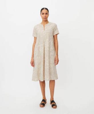 MASAI MASAI mekko Nipani Natural ihana kangas jossa kirjailtu kukkakuosi tekstuuri